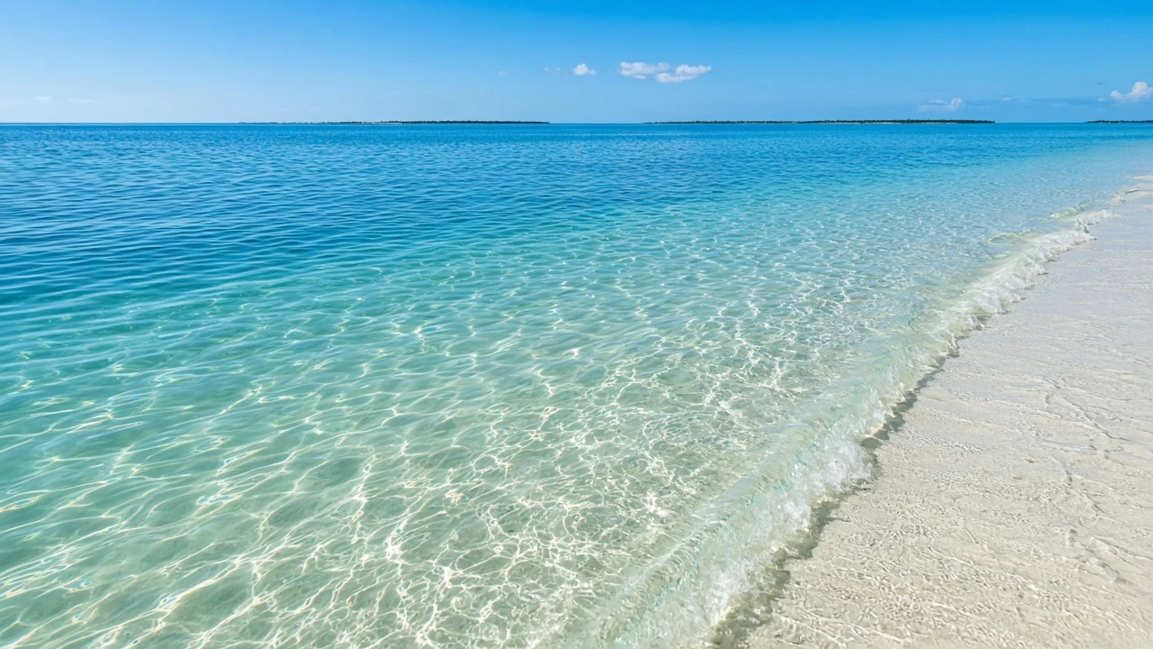 Aquamarine Ripple Patterns over Sunlit Caribbean Shallows