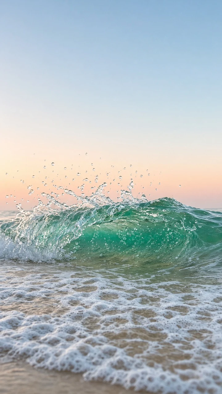 Submerged Micro-Wave Crest Under Pure Open Sky