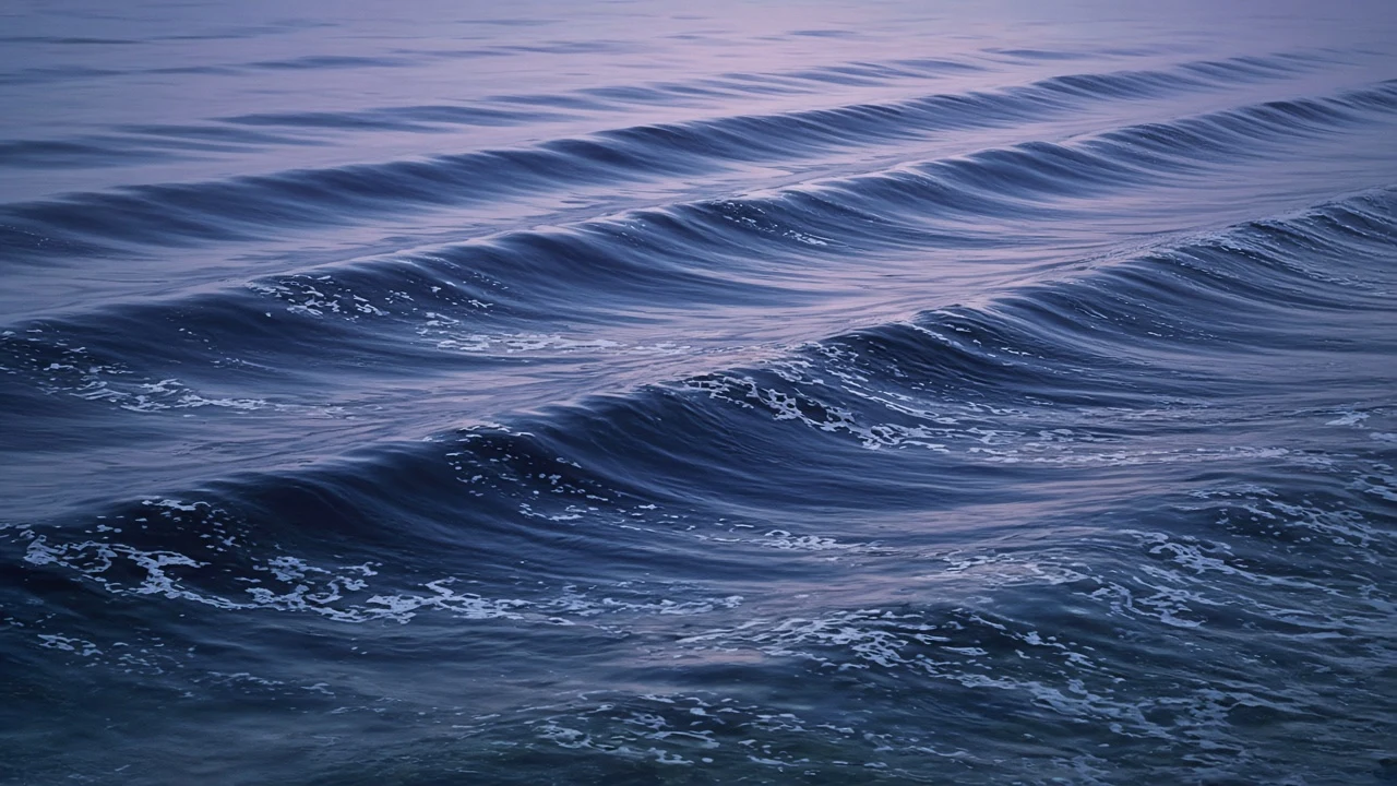 Large Format Analog Film Study of Blue Hour Ocean Swells