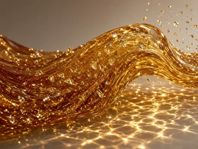 Amber Honey Resin Wave Infused with Diamond Shavings