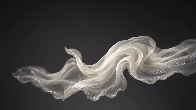 Weightless Silk Chiffon Whirlwind with Micro-Sequined Edge