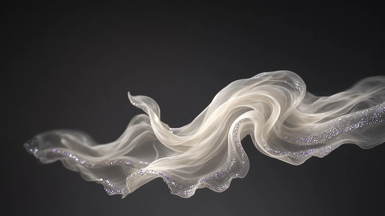 Weightless Silk Chiffon Whirlwind with Micro-Sequined Edge