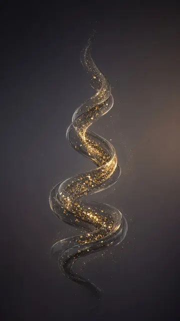 Ascending Smoked Glass Spiral with Stardust Dusting