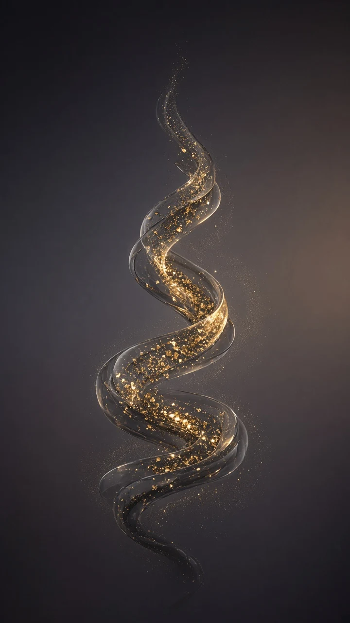 Ascending Smoked Glass Spiral with Stardust Dusting