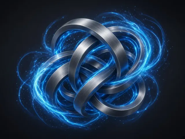 Brushed Titanium and Blue Plasma Orbital Ribbons