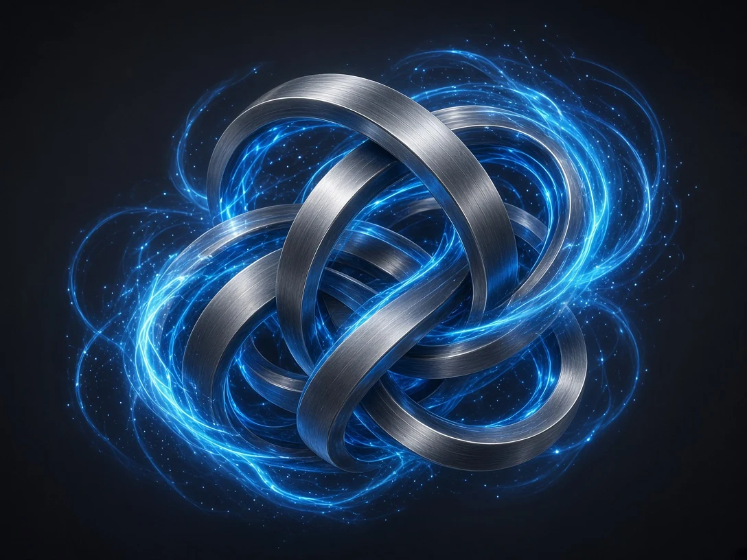 Brushed Titanium and Blue Plasma Orbital Ribbons