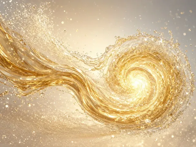 Cascading Champagne Caviar and Crystalline Frost Vortex