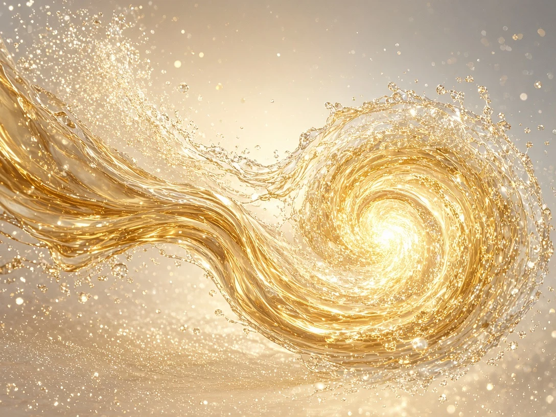 Cascading Champagne Caviar and Crystalline Frost Vortex