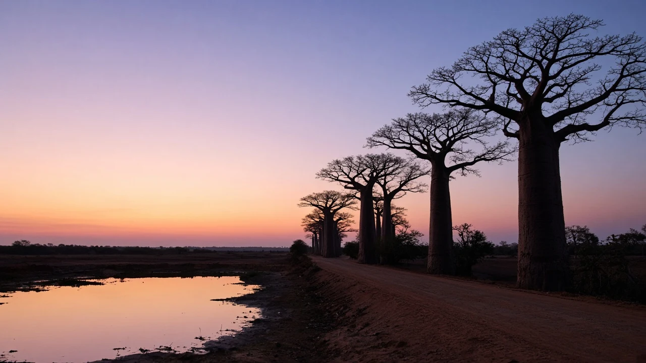 Avenue of the Baobabs Twilight Silhouette in Morondava