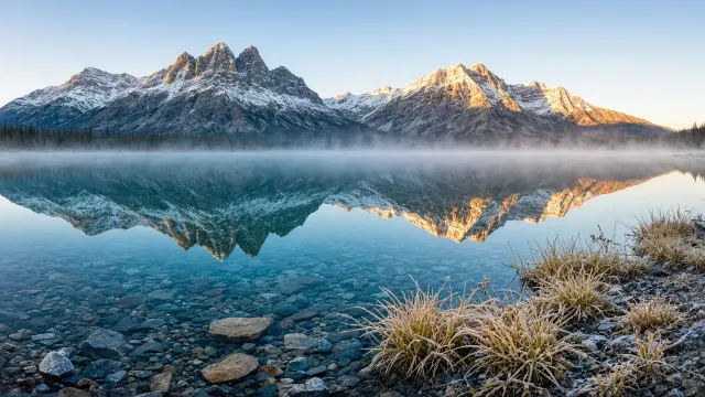 Glacial Basin Mirror at Dawn in the Northern Rockies