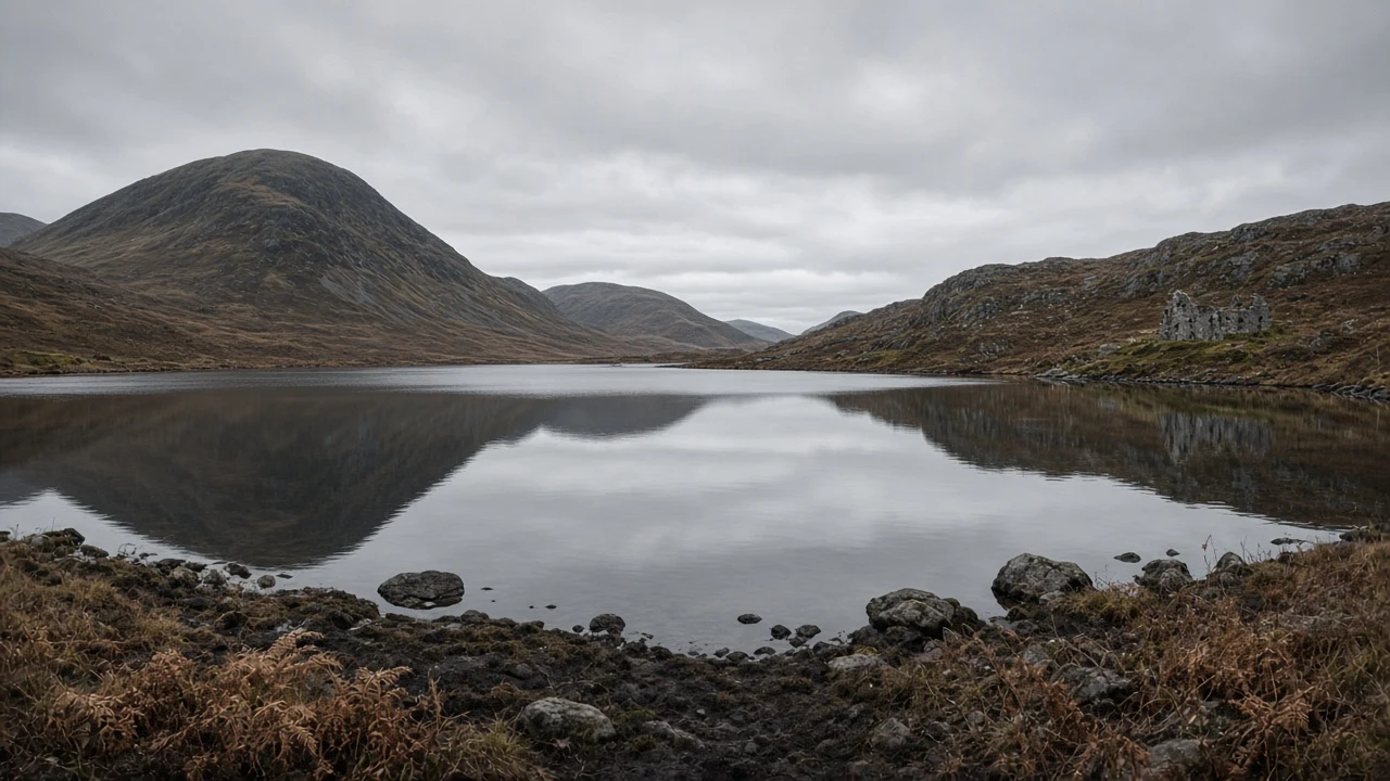 Pewter Overcast Calm Across a Scottish Highland Loch