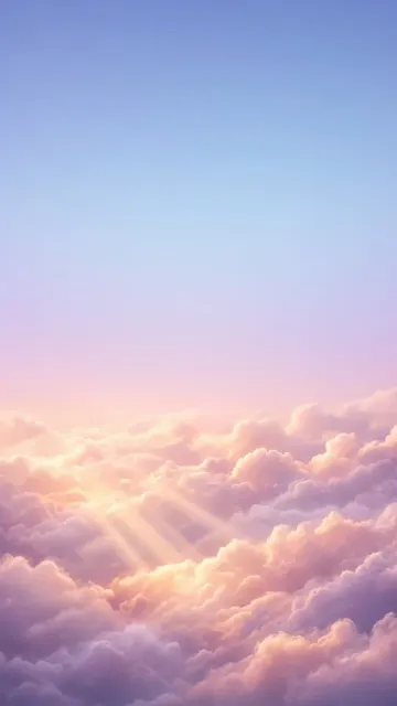 Ethereal Pastel Gradient Cloudscape with Rose Gold Shimmer