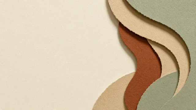 Constructivist Layered Papercraft in Sage and Burnt Sienna