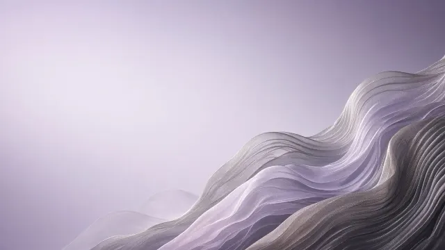 Cascading Pleated Silk Chiffon in Pale Lilac and Smoke