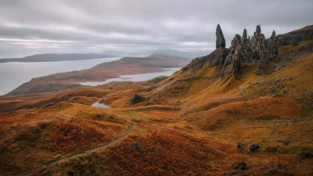 Golden Bracken Slopes of the Quiraing in Autumn Quiet