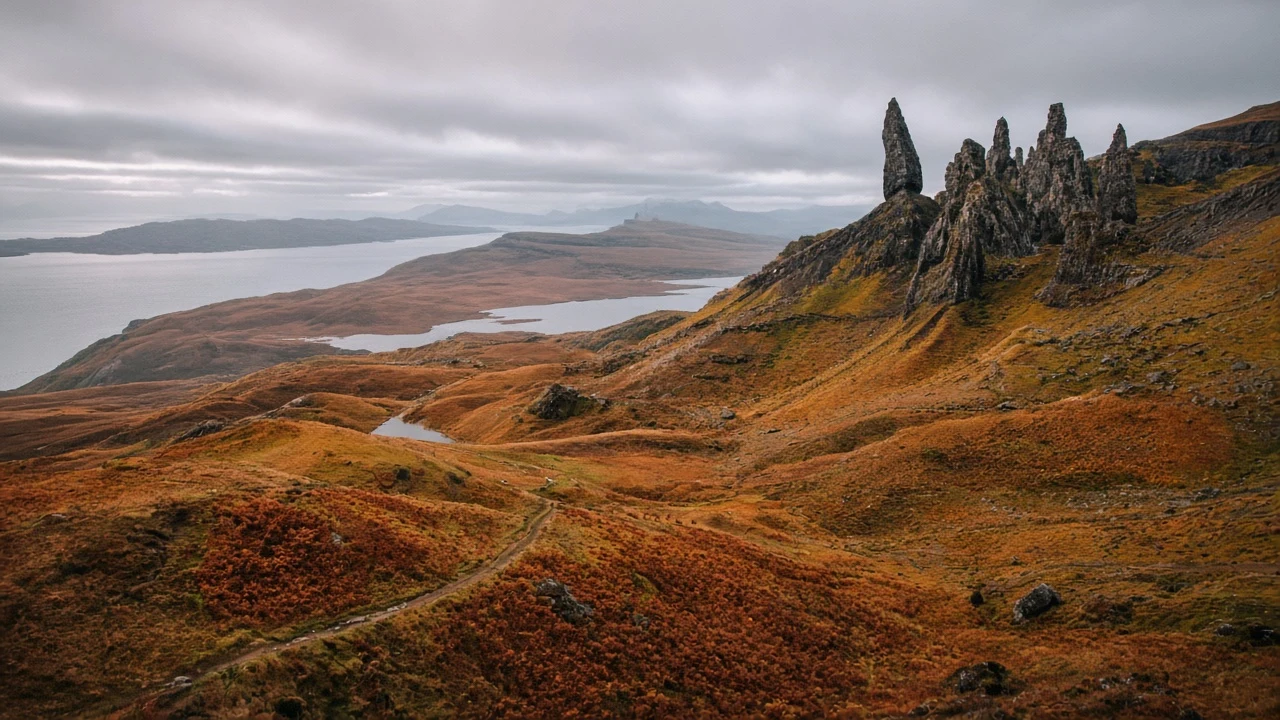 Golden Bracken Slopes of the Quiraing in Autumn Quiet
