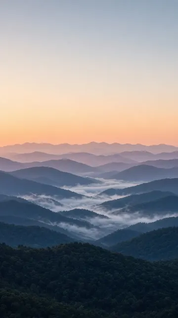Atmospheric Blue Ridge Haze Gradient with Clean Upper Space