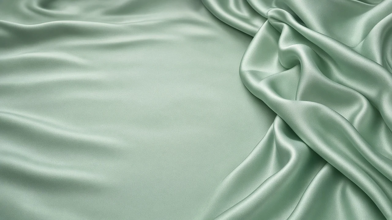 Draped Celadon Silk Charmeuse in Soft Diffused Studio Light