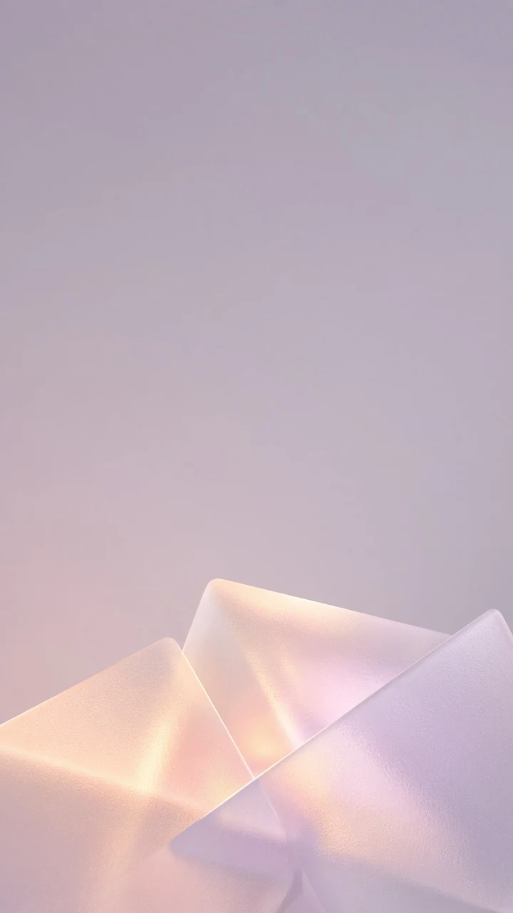 Frosted Acrylic Prisms with Translucent Apricot and Lilac Caustics