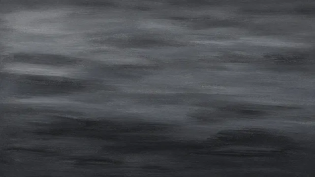 Charcoal Lime-Wash Mural with Broad Atmospheric Dry-Brush Sweeps