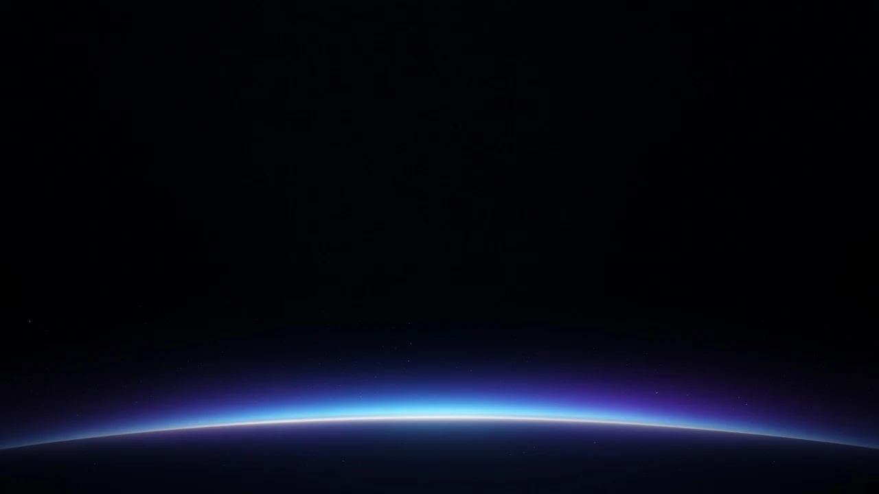 Midnight Celestial Void with Luminous Horizon Halo at Base