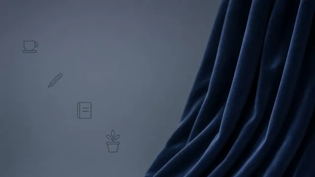 Midnight Prussian Blue Velvet Drape Resting Along Right Flank