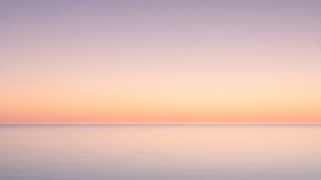 Minimalist Twilight Ocean Horizon with Lavender and Peach Gradient