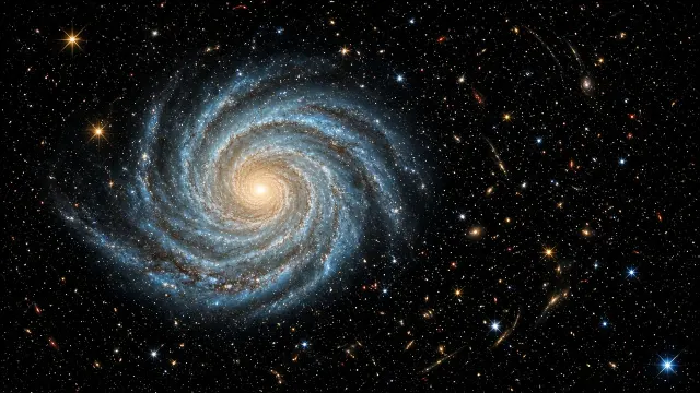 Panoramic Deep Field Sky Survey Featuring Isolated Grand Spiral Galaxy