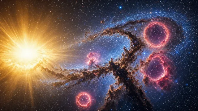 Macro View of Inner Galactic Spiral Arm and Giant HII Stellar Nurseries