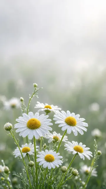Minimalist High-Key Daisy Meadow Vertical Cover