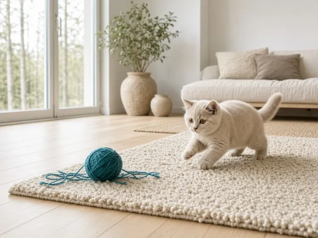 Scandinavian Living Room Chase with Wool Yarn Accent