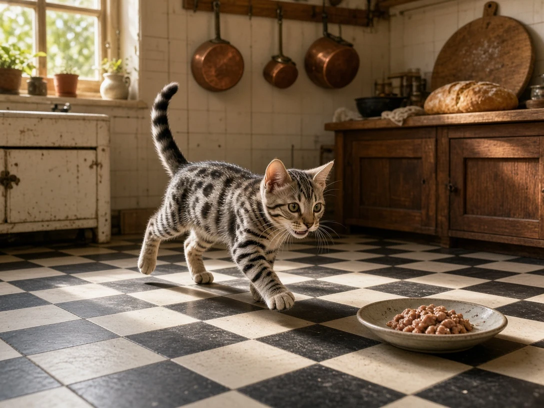 Vintage Kitchen Checkerboard Tile Breakfast Dash