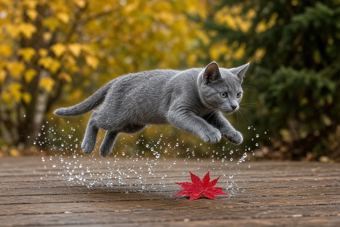 Airborne Deck Gallop Over Fallen Autumn Maple Leaves