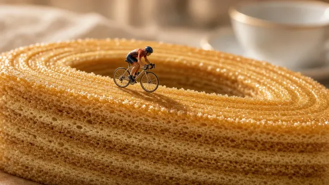 Golden Velodrome Sprint on Glazed Baumkuchen Rim