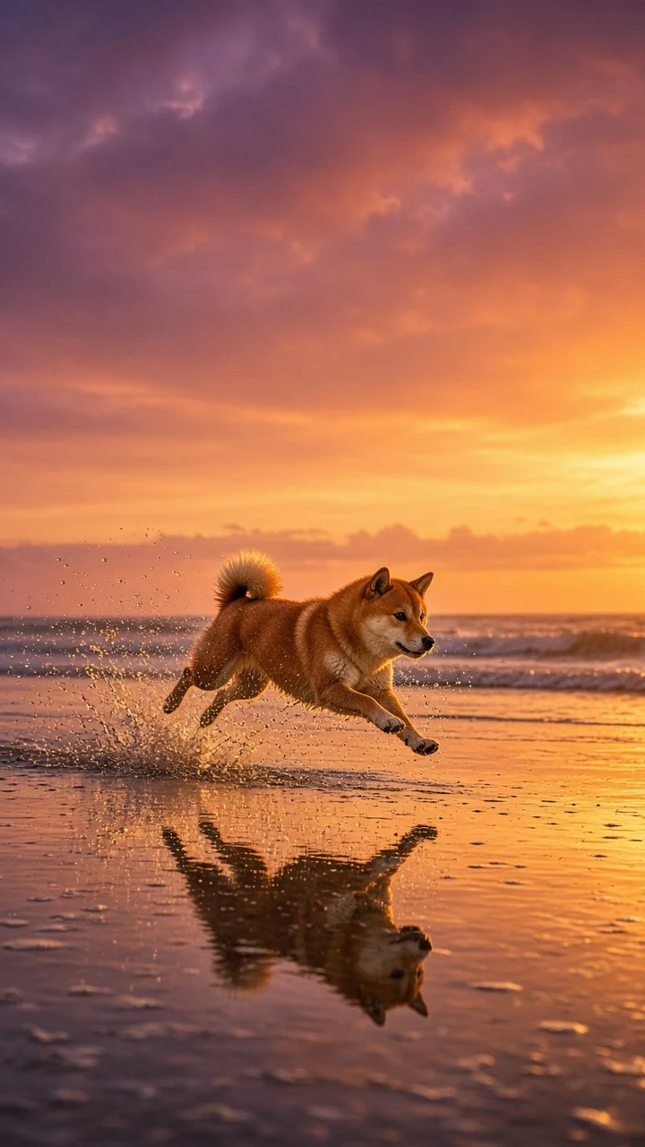 Pacific Tidal Flat Sunset Beach Splash