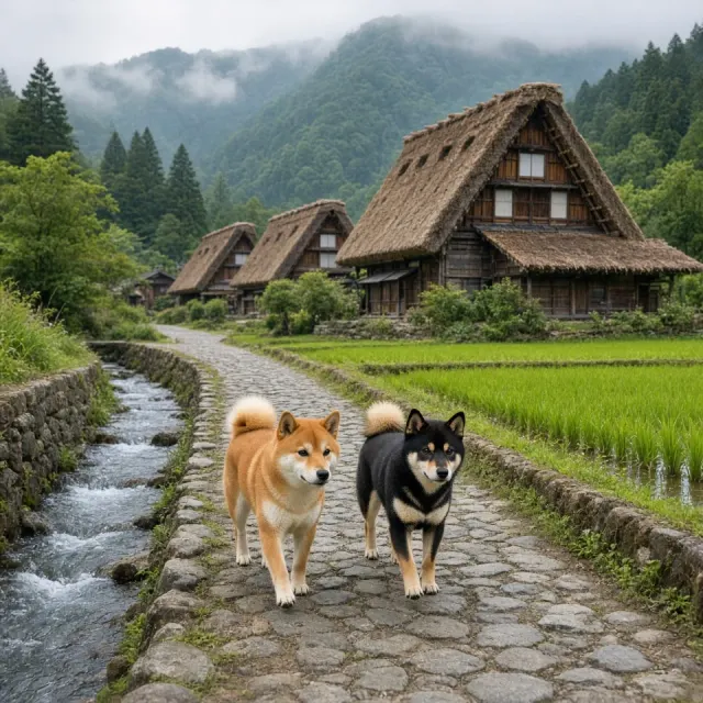 Shirakawa-go Thatched Village Canine Companions