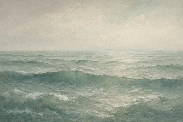 Weathered Fresco Secco Ocean Swells with Limewash Textures
