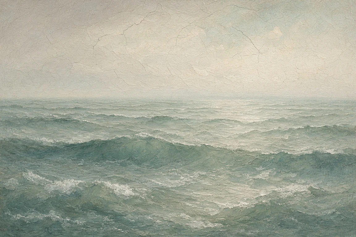 Weathered Fresco Secco Ocean Swells with Limewash Textures