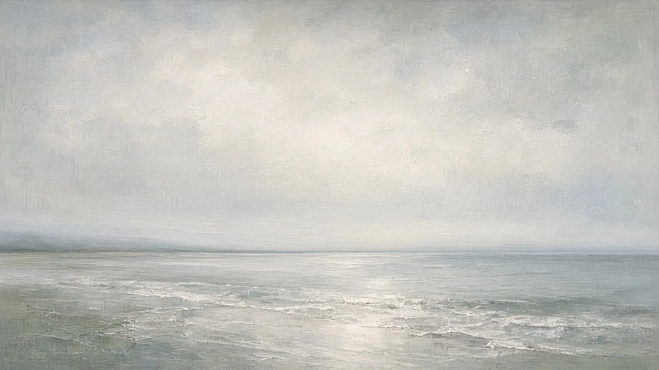 Soft Distressed Oil Glaze of Low-Tide Shorebreak