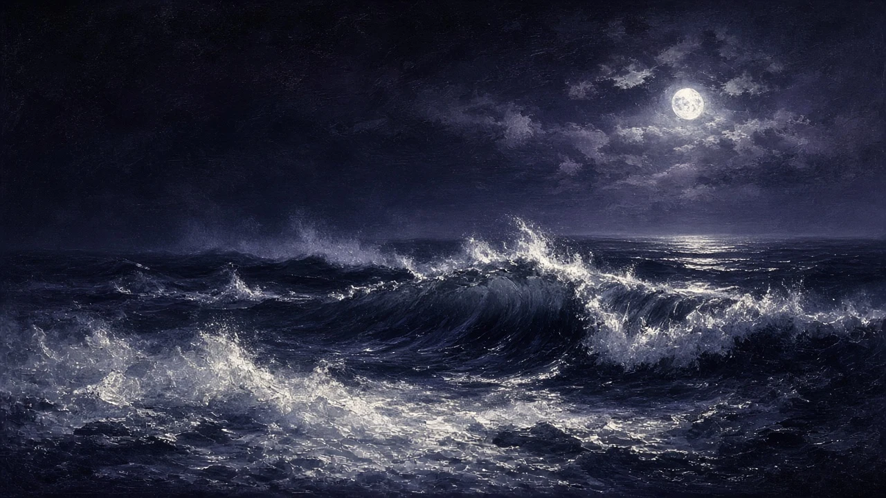 Nocturnal Monotype with Silver Moonlight Foam Overpainting