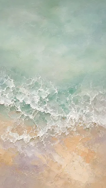 Vertical Surge of Frothy Surf in Soft Oil and Beeswax