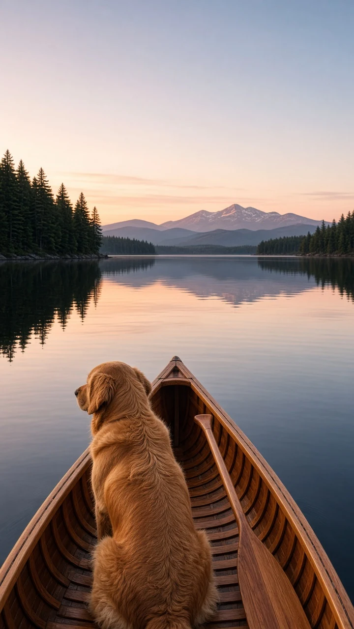 Adirondack Canoe Expedition with Retriever at the Wooden Bow