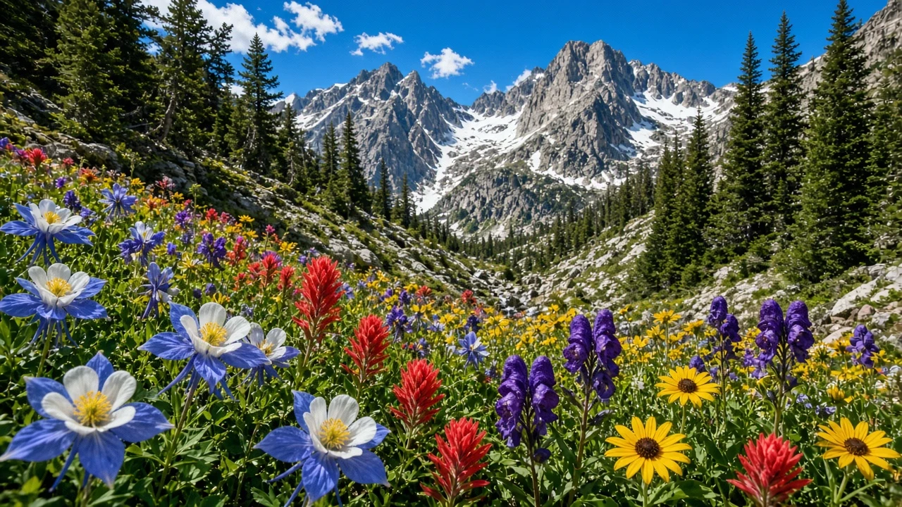 Colorado Rockies Avalanche Chute Meadow in Peak Summer