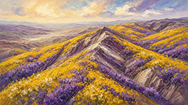 Carrizo Plain Superbloom Plein Air Oil on Canvas