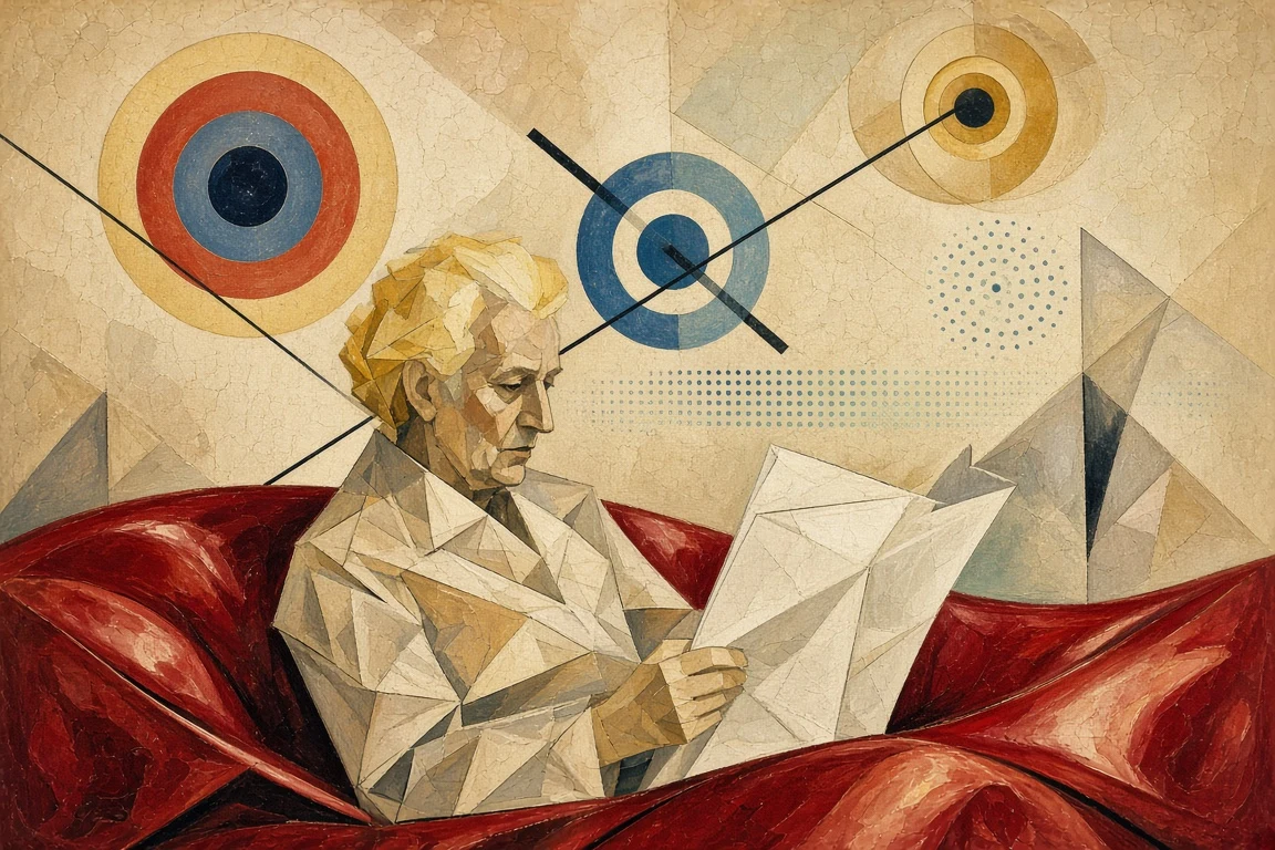 Concentric Harmony with Grandfather and Crimson Divan
