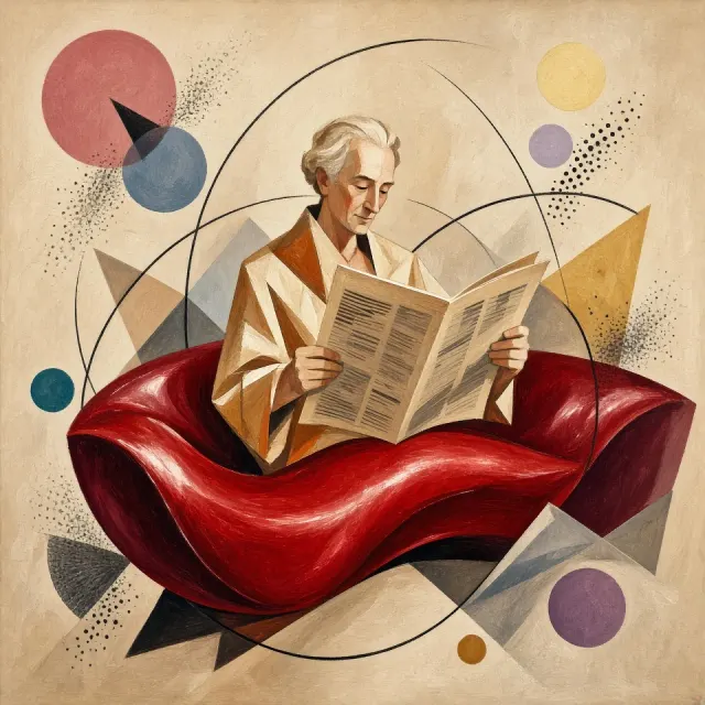 Desktop Symphony of Primary Geometrics and Quiet News
