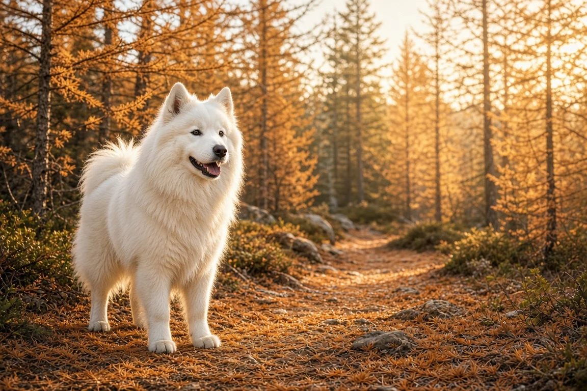 Golden Larch Autumn Trail Companion with Clean Upper Canopy