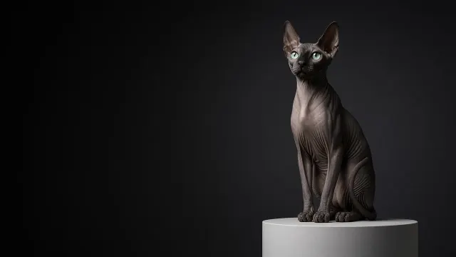 Sculptural Sphynx in Studio Chiaroscuro Lighting