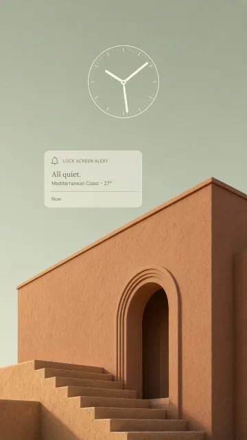 Minimalist Terracotta and Sandstone Geometric Archways