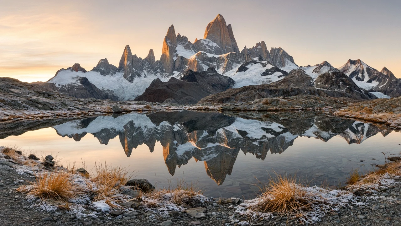 Subpolar Serenity Over Laguna de los Tres and Mount Fitz Roy